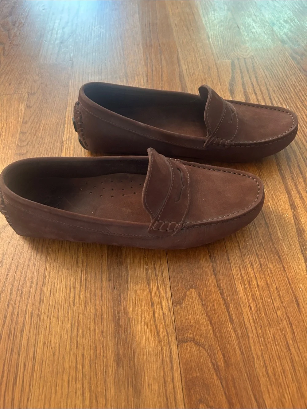 Saks Fifth Avenue Brown Suede Penny Loafers - Women's